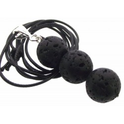 14mm Lava Rock Gemstone Triple Sphere Pendant